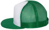 An image of a Custom Yupoong Five Panel Classic Trucker Cap in Kelly/White/Kelly!