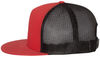 An image of a Custom Yupoong Five Panel Classic Trucker Cap in Red/Black!