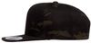 An image of a Custom Yupoong Flat Bill Snapback Cap in Multicamo Black!