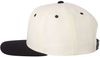 An image of a Custom Yupoong Flat Bill Snapback Cap in Natural/ Black!