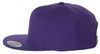 An image of a Custom Yupoong Flat Bill Snapback Cap in Purple!