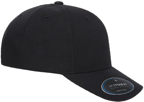 An image of a Custom Yupoong Flexfit Nu Adjustable Cap in Black!