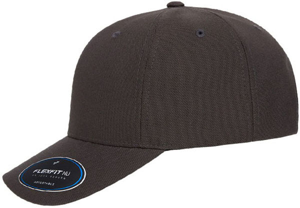 An image of a Custom Yupoong Flexfit Nu Adjustable Cap in Dark Grey!