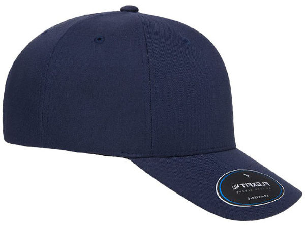 An image of a Custom Yupoong Flexfit Nu Adjustable Cap in Navy!