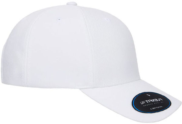 An image of a Custom Yupoong Flexfit Nu Adjustable Cap in White!