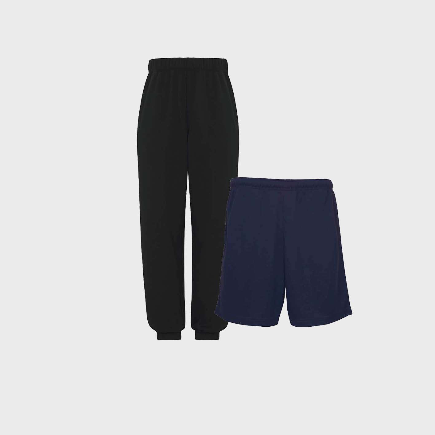 An image of custom kids sweatpants and shorts you can screen print or embroider on!
