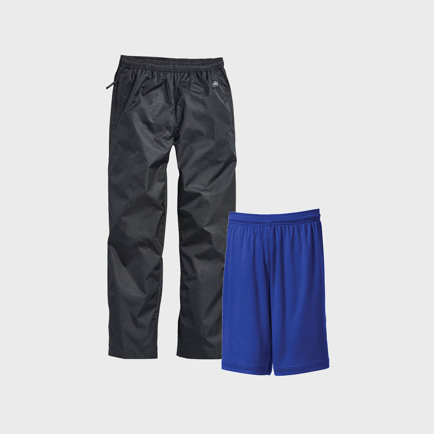 An image of Youth performance pants and shorts that you can print your design on