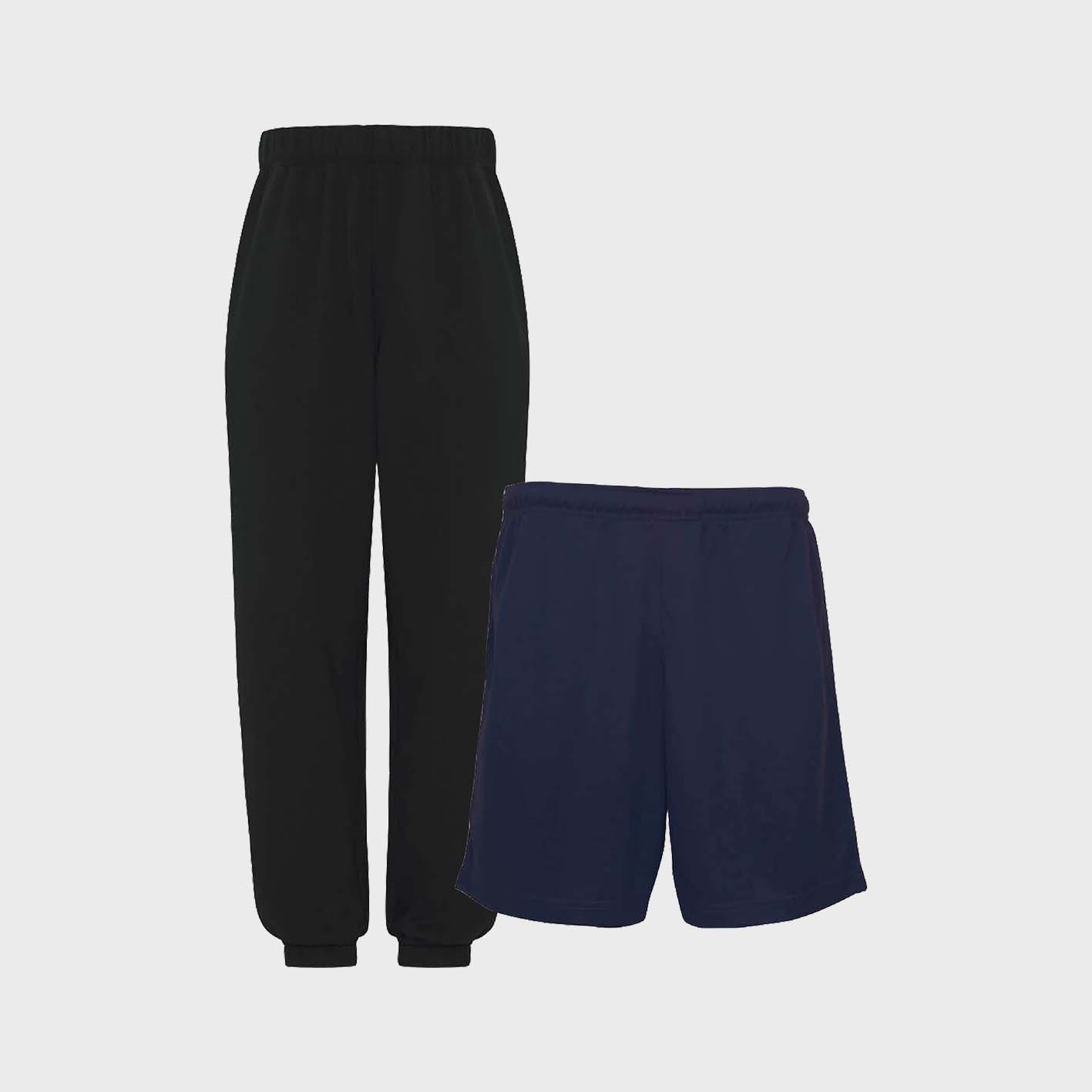 An image of youth sweatpants and shorts that you can screen print or embroider on!