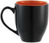 An image of a Custom Zapata 15oz Ceramic Mug Electric in Black w/ Orange Lining!