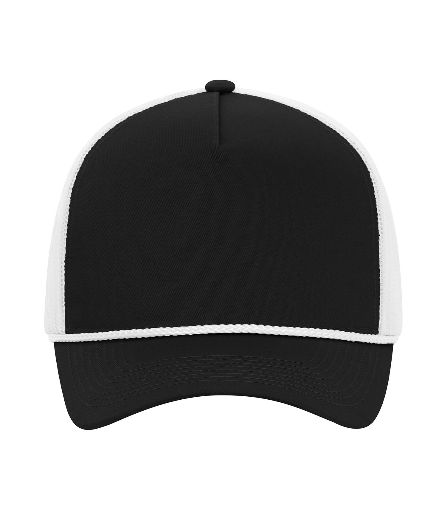 ATC Everyday Cotton Twill 5 Panel Trucker Rope Cap in Black/White