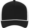 An image of a Custom ATC Everyday Cotton Twill 5 Panel Trucker Rope Cap in Black/White!