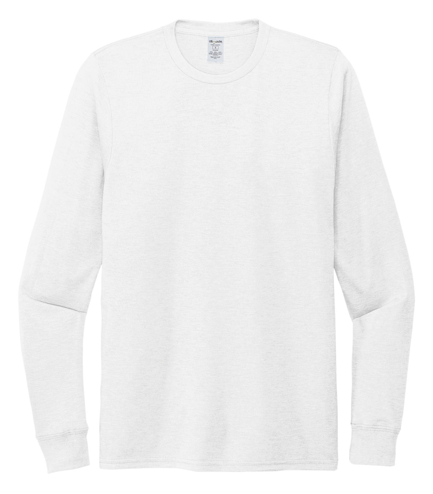 ALLMADE Unisex Tri Blend Long Sleeve Tee in Bright White