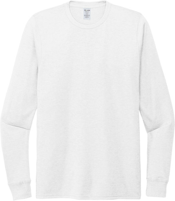 An image of a Custom ALLMADE Unisex Tri Blend Long Sleeve Tee in Bright White!