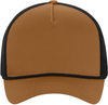 An image of a Custom ATC Everyday Cotton Twill 5 Panel Trucker Rope Cap in Caramel/Black!