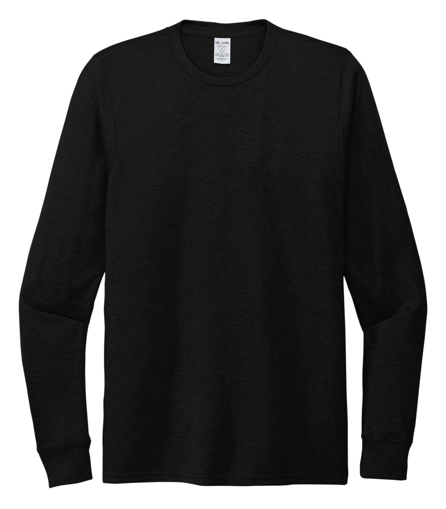 ALLMADE Unisex Tri Blend Long Sleeve Tee in Deep Black