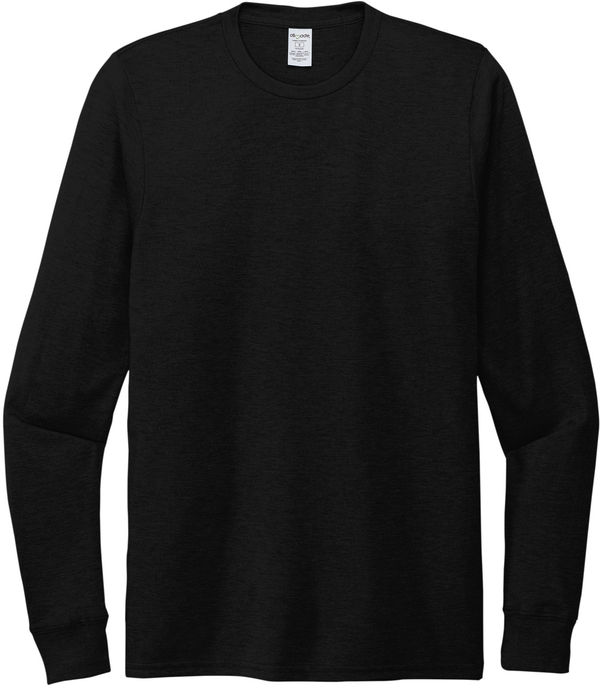 An image of a Custom ALLMADE Unisex Tri Blend Long Sleeve Tee in Deep Black!