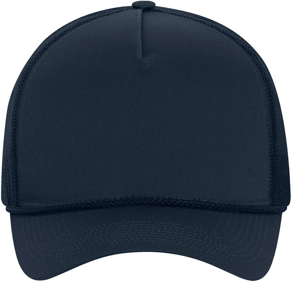 An image of a Custom ATC Everyday Cotton Twill 5 Panel Trucker Rope Cap in Navy/Navy!