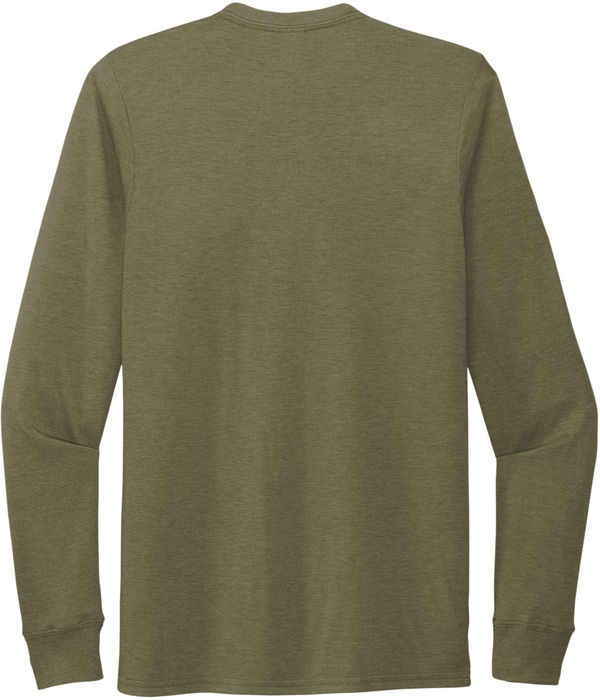 An image of a Custom ALLMADE Unisex Tri Blend Long Sleeve Tee in Olive You Green!