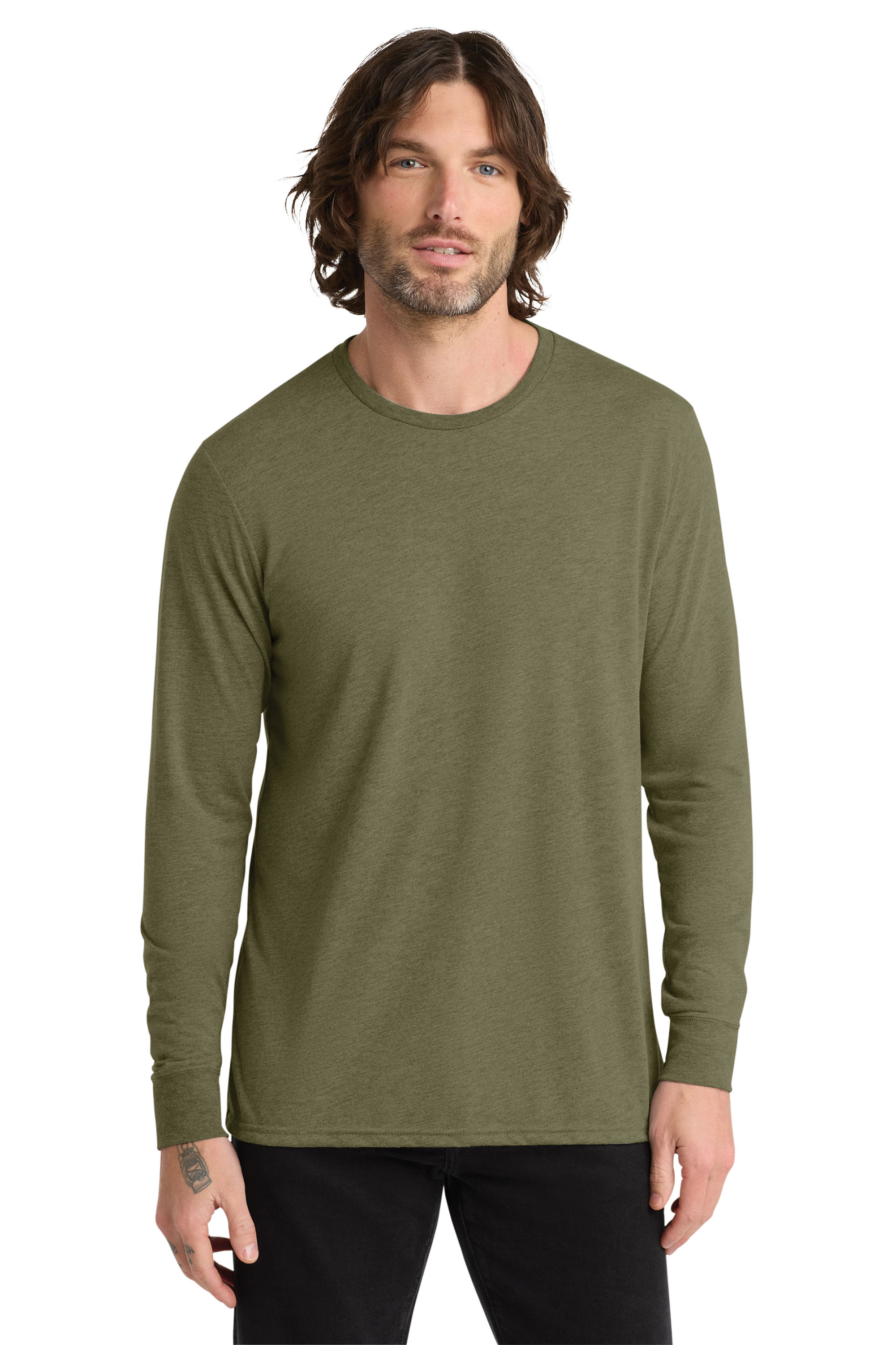 ALLMADE Unisex Tri Blend Long Sleeve Tee in Olive You Green