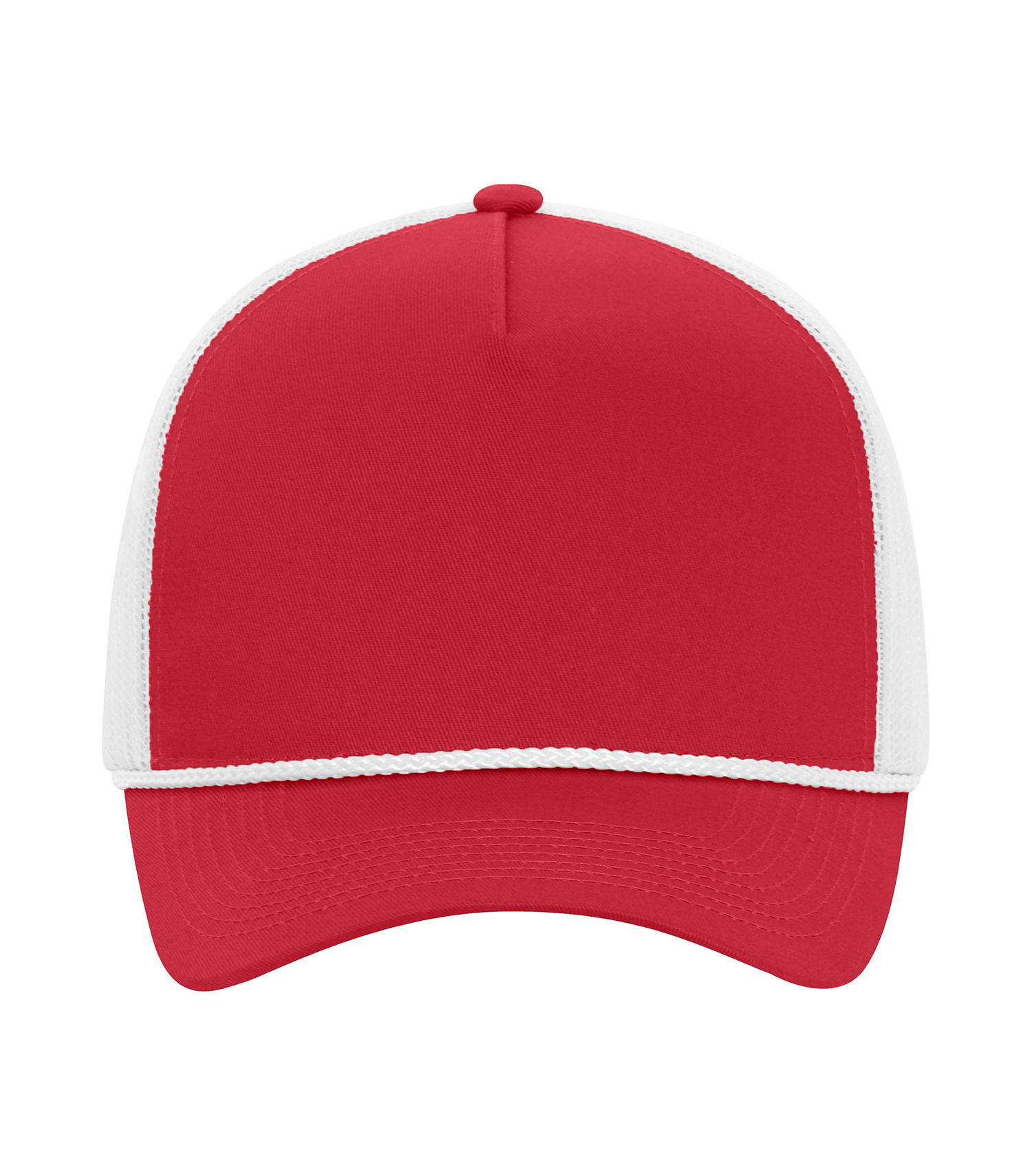 ATC Everyday Cotton Twill 5 Panel Trucker Rope Cap in Red/White