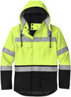 An image of a Custom Cornerstone ANSI 107 Class 3 Waterproof Ripstop 3 in 1 Parka in Safety Yellow!