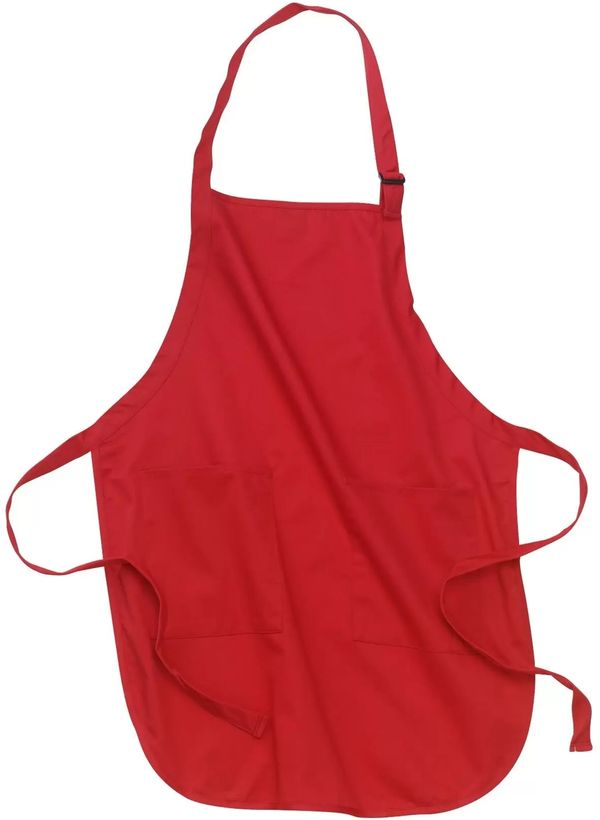 An image of a Custom ATC Full Length Apron with Pockets in Red!