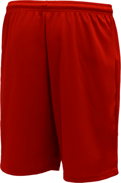 Am image of a Custom Athletic Knit Basketball Shorts No Pockets in Red!