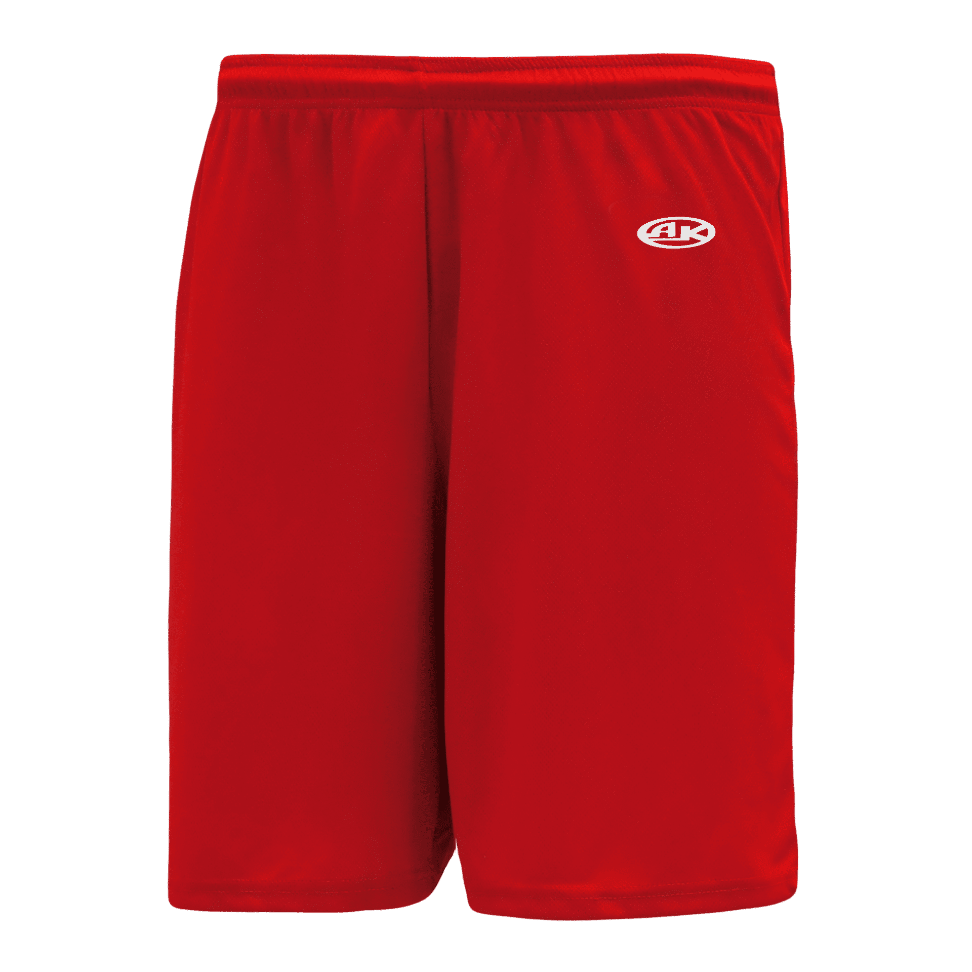 Athletic Knit Basketball Shorts No Pockets in Red