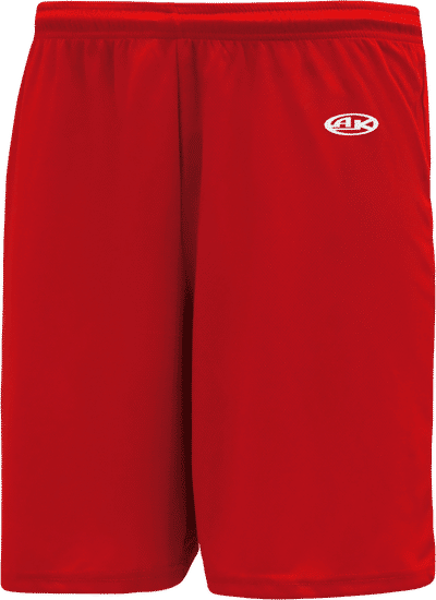 Am image of a Custom Athletic Knit Basketball Shorts No Pockets in Red!