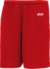 Am image of a Custom Athletic Knit Basketball Shorts No Pockets in Red!
