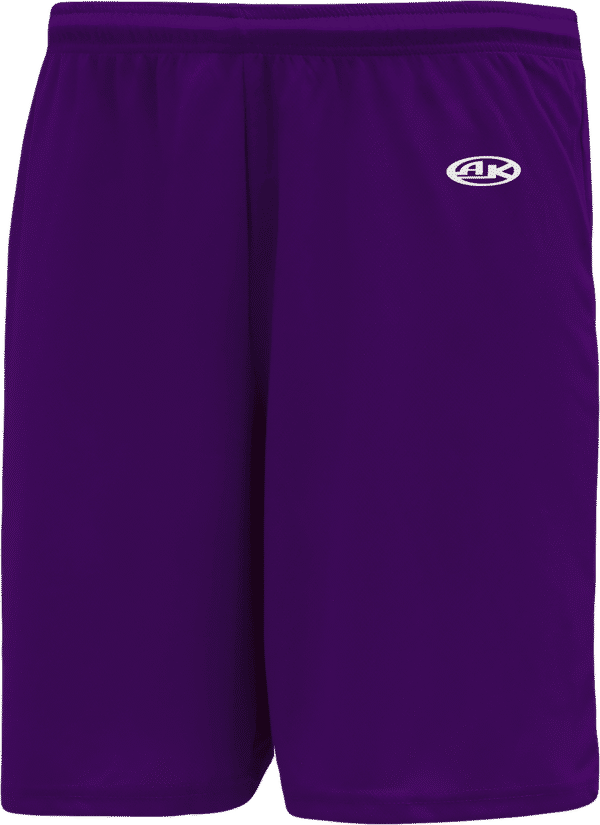 Am image of a Custom Athletic Knit Basketball Shorts No Pockets in Purple!