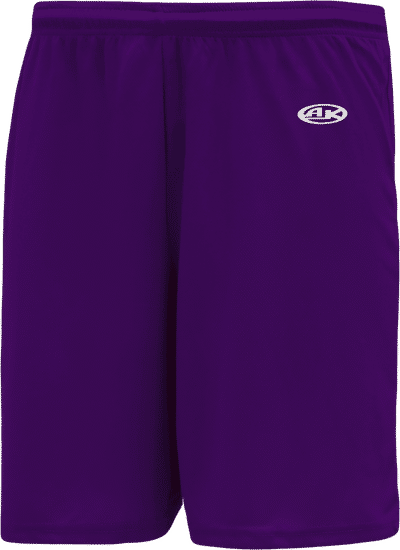 Am image of a Custom Athletic Knit Basketball Shorts No Pockets in Purple!