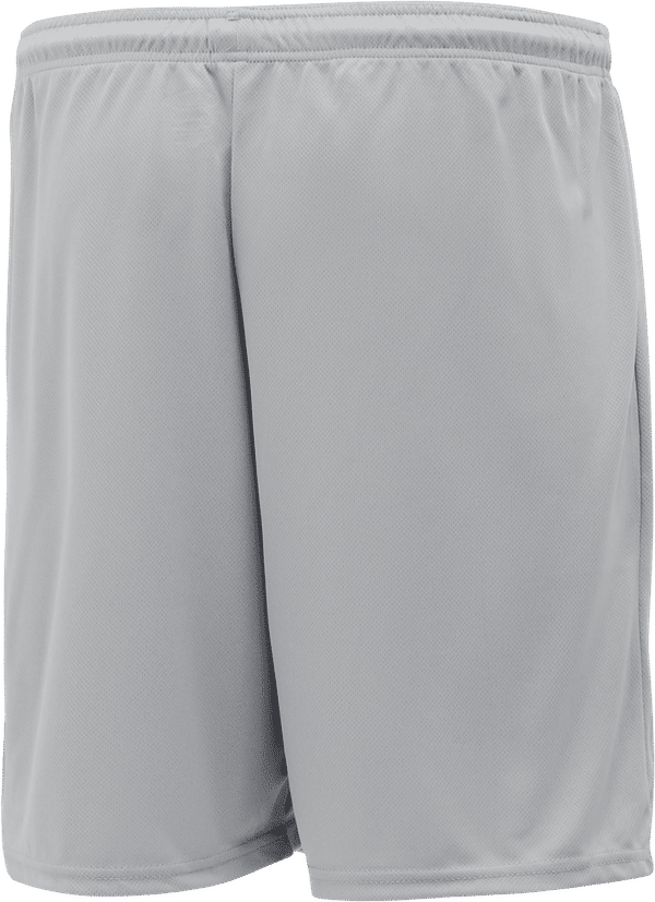 Am image of a Custom Athletic Knit Basketball Shorts No Pockets in Grey!