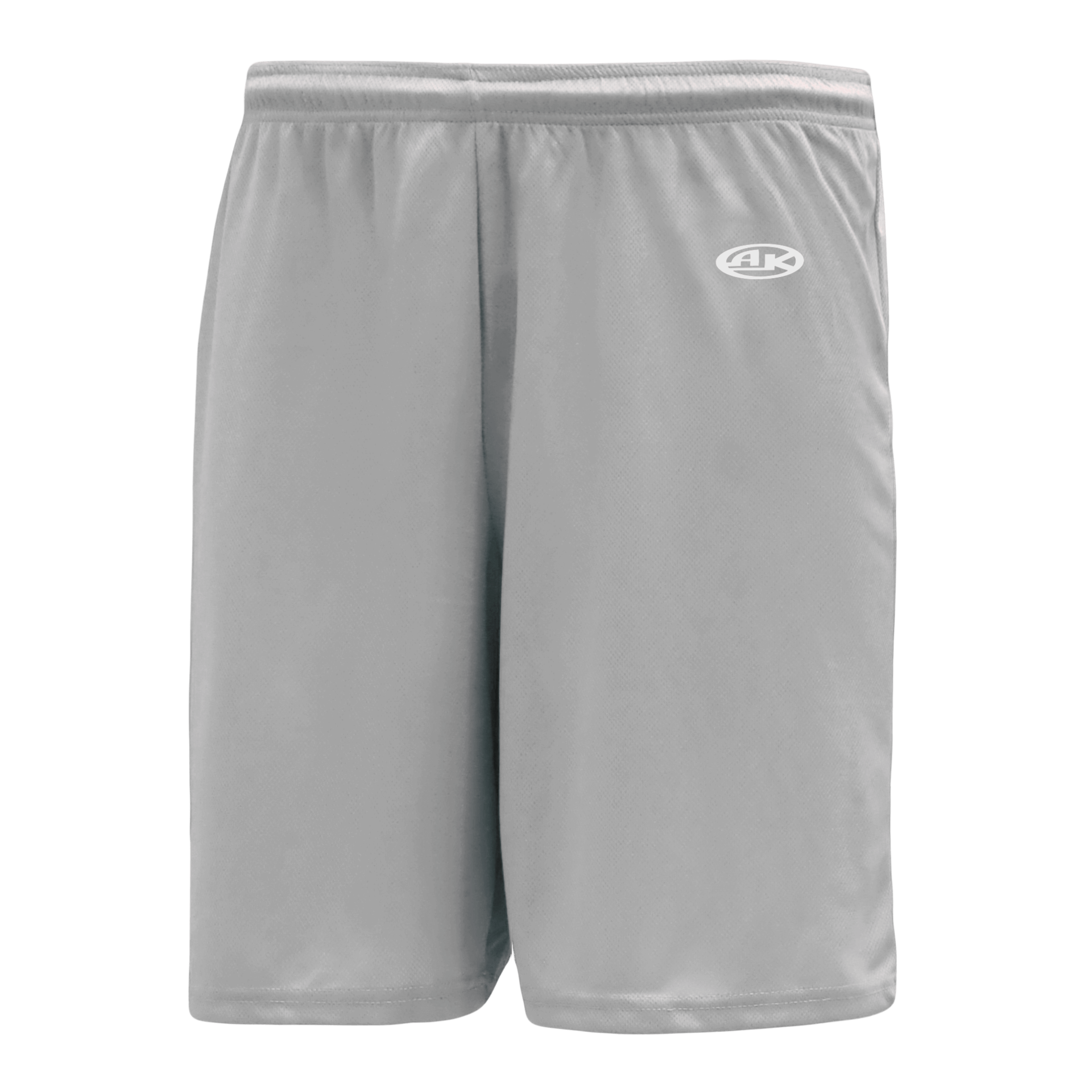 Athletic Knit Basketball Shorts No Pockets in Grey