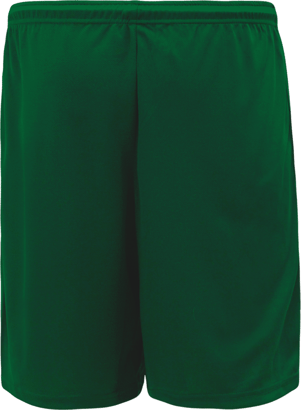 Am image of a Custom Athletic Knit Basketball Shorts No Pockets in Dark Green!