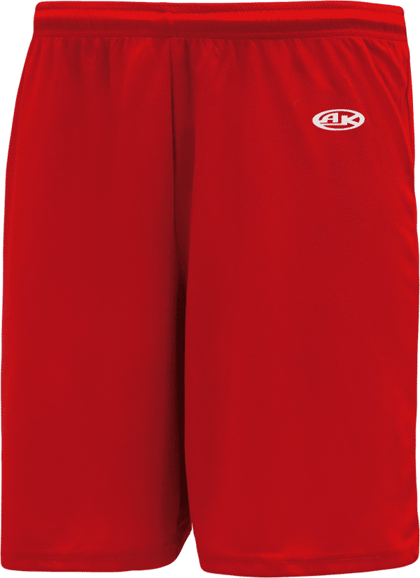 Am image of a Custom Athletic Knit Basketball Shorts in Red!