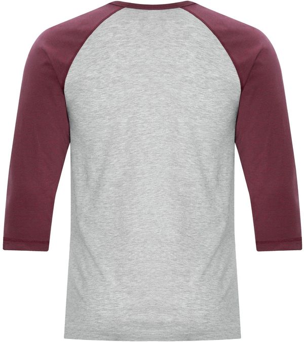 Am image of a Custom ATC Eurospun Ring Spun Baseball Tee in Athletic Grey/Cardinal Heather!