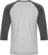 Am image of a Custom ATC Eurospun Ring Spun Baseball Tee in Athletic Grey/Charcoal Heather!