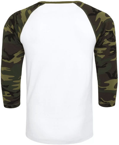 Am image of a Custom ATC Eurospun Ring Spun Baseball Tee in White/Camo!