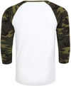 Am image of a Custom ATC Eurospun Ring Spun Baseball Tee in White/Camo!