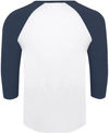 Am image of a Custom ATC Eurospun Ring Spun Baseball Tee in White/True Navy!