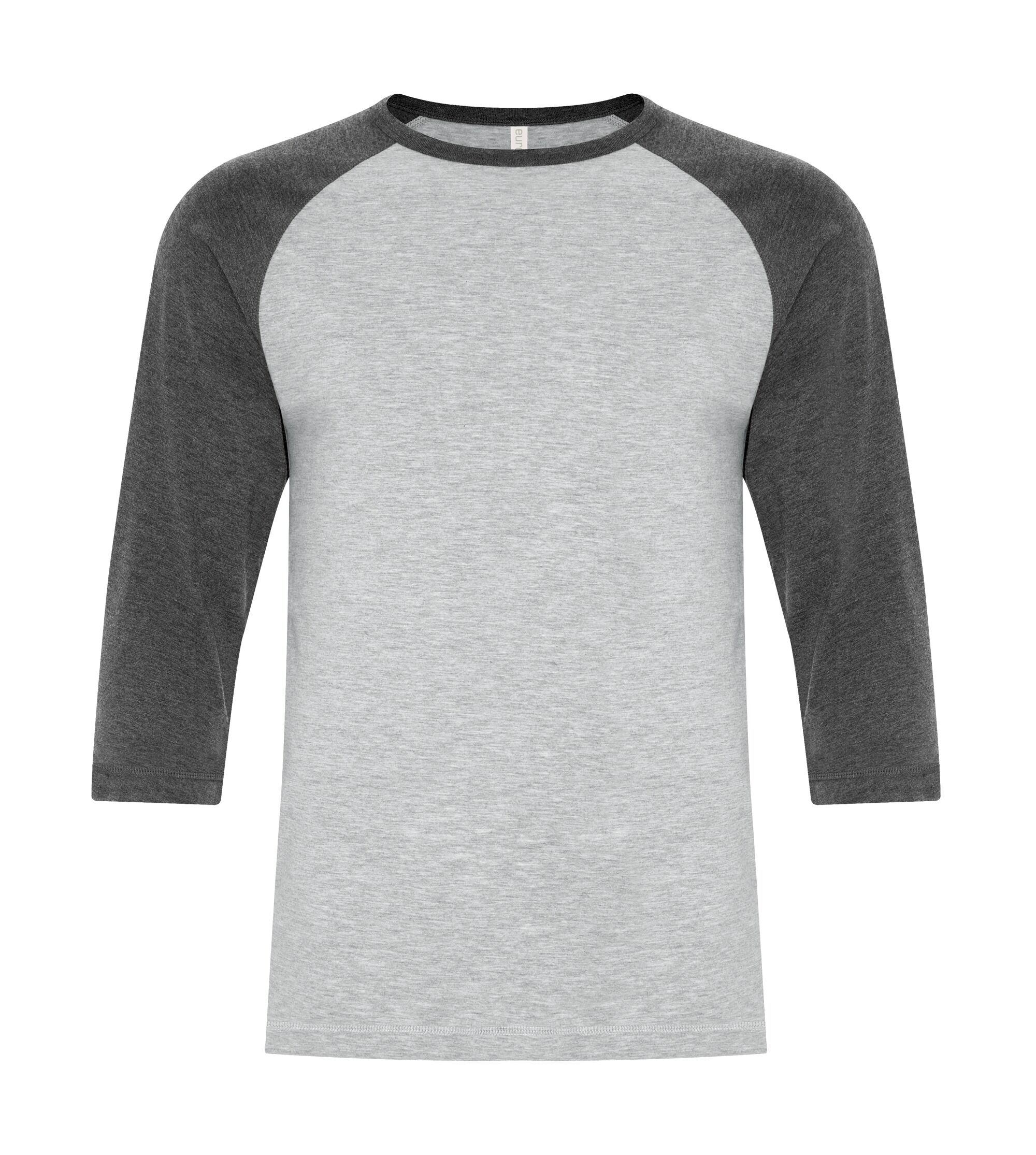 ATC Eurospun Ring Spun Baseball Tee in Athletic Grey/Charcoal Heather