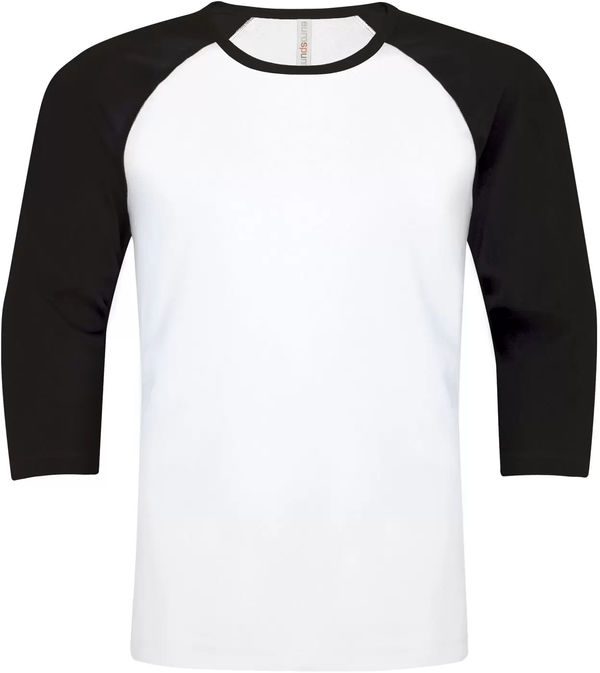 Am image of a Custom ATC Eurospun Ring Spun Baseball Tee in White/Black!