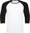Am image of a Custom ATC Eurospun Ring Spun Baseball Tee in White/Black!