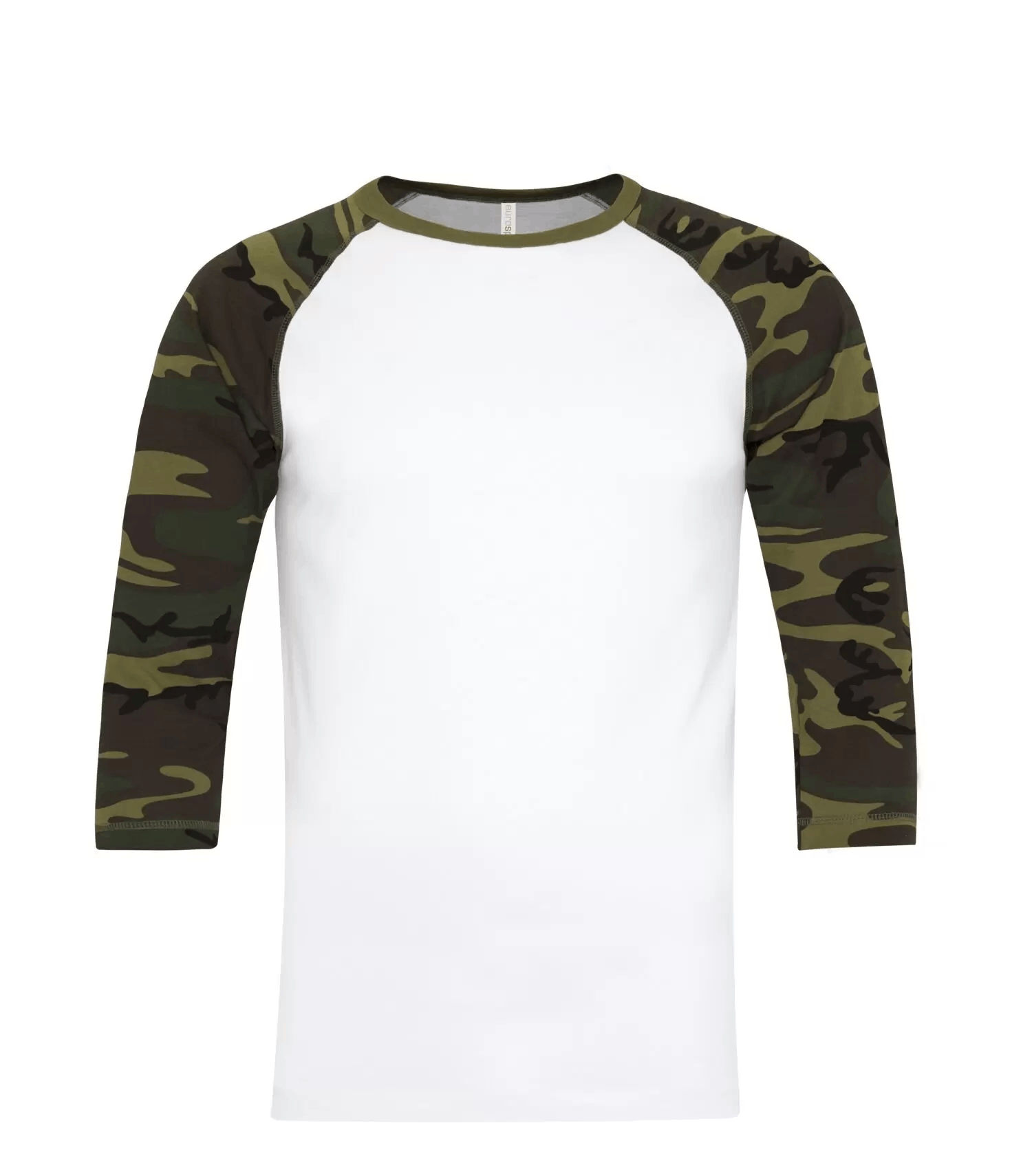 ATC Eurospun Ring Spun Baseball Tee in White/Camo