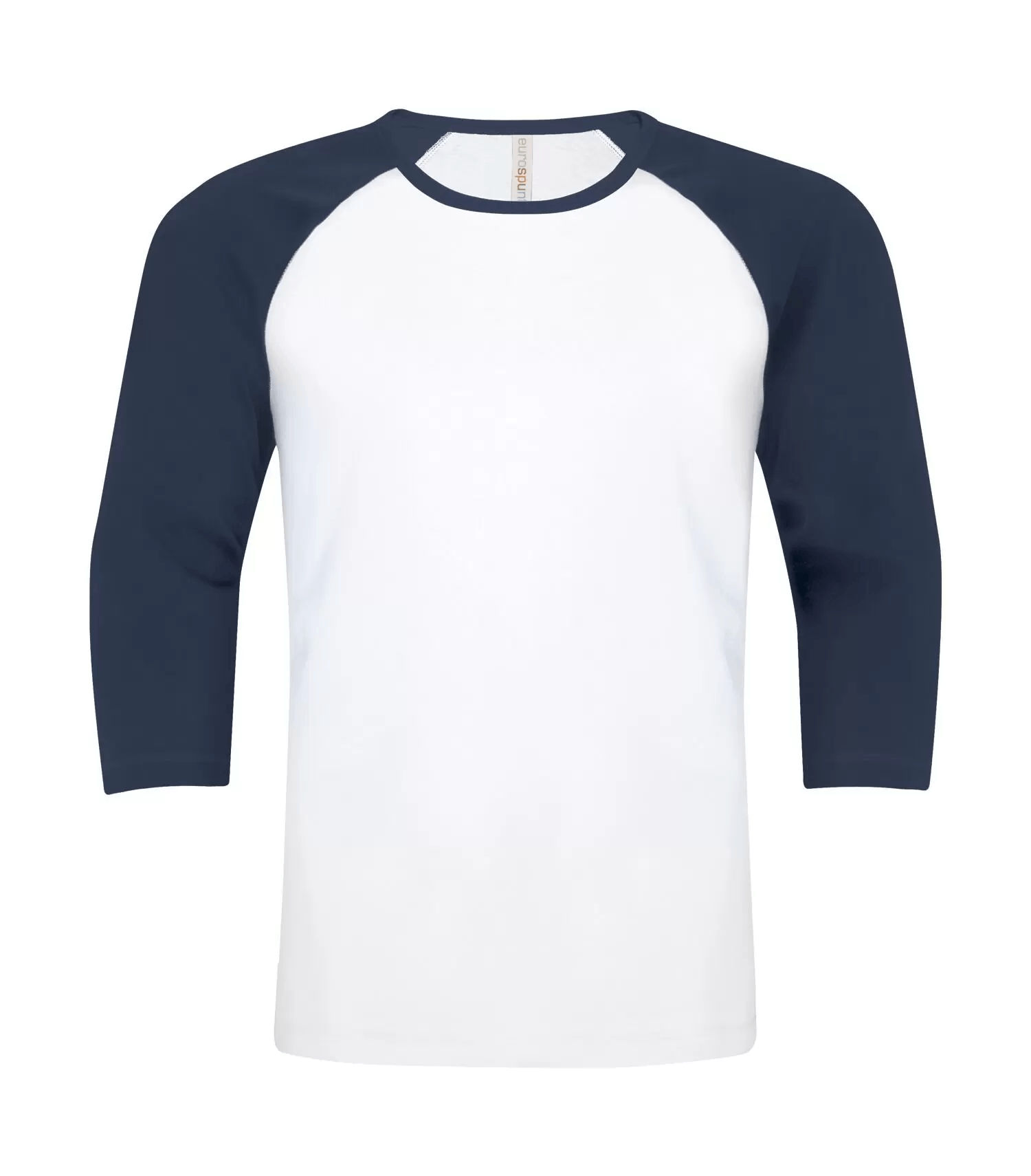 ATC Eurospun Ring Spun Baseball Tee in White/True Navy
