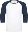 Am image of a Custom ATC Eurospun Ring Spun Baseball Tee in White/True Navy!