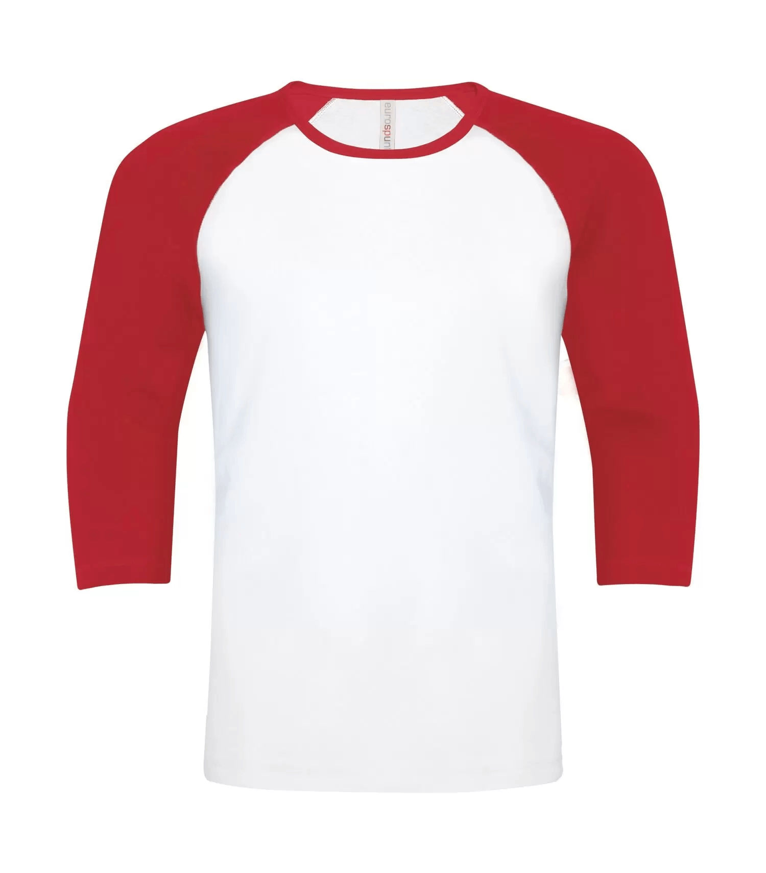 ATC Eurospun Ring Spun Baseball Tee in White/True Red