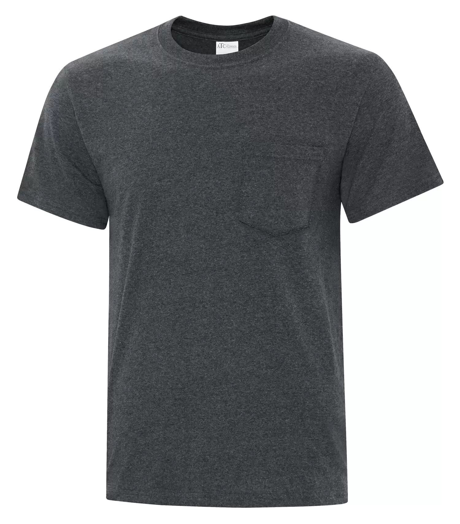 ATC Everyday Cotton Pocket Tee in Dark Heather Grey
