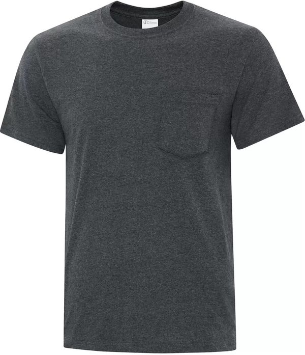 Am image of a Custom ATC Everyday Cotton Pocket Tee in Dark Heather Grey!
